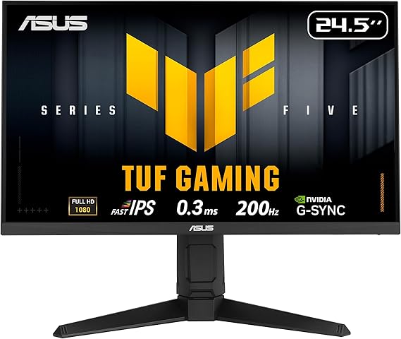 ASUS TUF Gaming Series 5 - VG259QL5A Oyun Monitörü - 24,5 inç, Full HD (1920x1080), 200Hz, Hızlı IPS, ELMB, 0.3ms GTG (min.), Stereo hoparlör, DisplayWidget Merkezi, Yükseklik ayarı