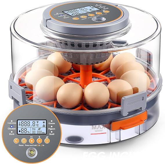 Chicken Egg Incubator 12-40 Eggs - Automatic 760 Egg Turner with Digital Display, Auto Temperature Humidity Control for Hatching Chicken Duck Quail Eggs, High Hatch Rate Poultry Incubator