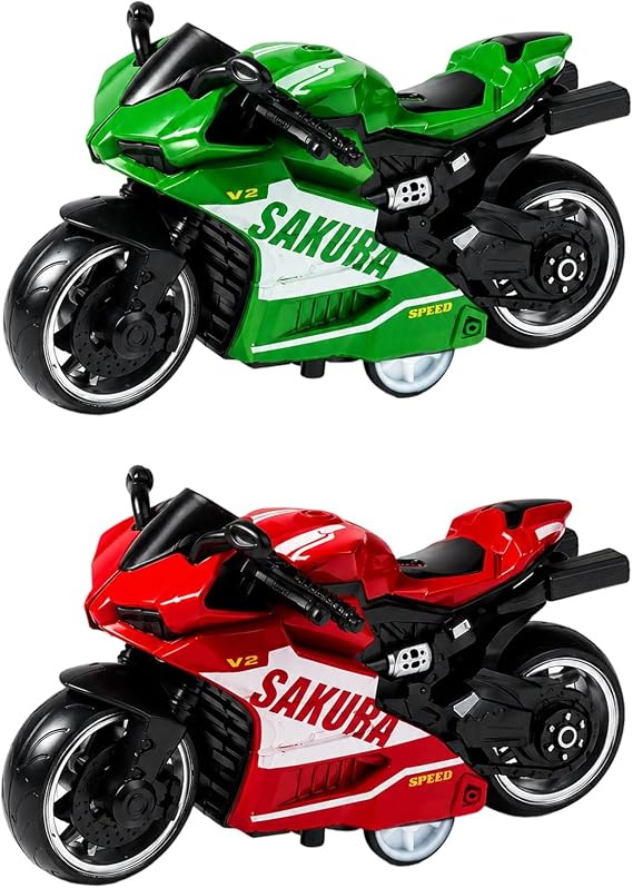 2PCS Motorbike, Mini Motorbike Collection for Interactive Play, Family Playtime Activity, Travel Entertainment Gift, Red and Green Color Options, Leisure Accessories for Indoor