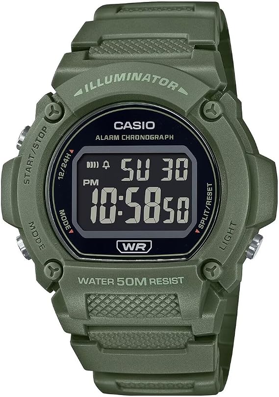 Casio W-219HC-3BVDF Wristwatch, Green, Standard
