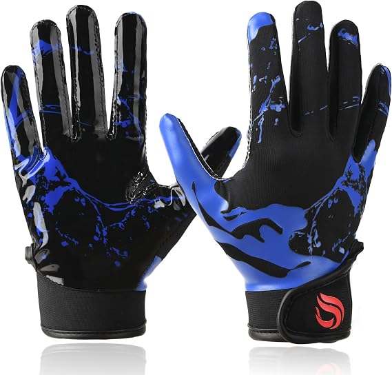 Goporoy Youth Football Gloves for Kids Excellent Grip Football Receiver Gloves