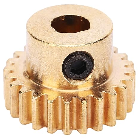 Brass Sprocket Pinion Gear, 24 Teeth MOD 0.8, 6mm D-Bore, Hard-Wearing Brass Toothed Gear for Industrial Robot Spare Parts and Robotics Automation
