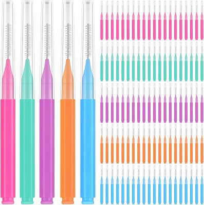 100PCS Braces Brushes Interdental Brushes Braces Flossers Braces Brush for Cleaner Toothpick Dental Flossing Head Oral Flosser Dental Picks for Teeth Cleaning5colors