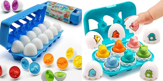 MOONTOY Dinosaur Matching Eggs for Toddlers Easter Eggs Toy