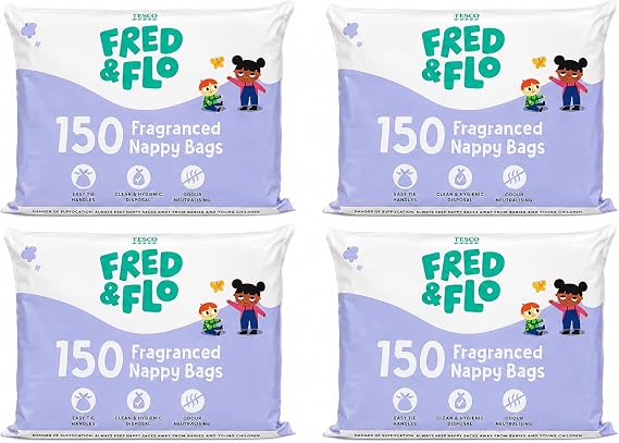 Fred & Flo Nappy Bags 4 x 150 bags (600 total)