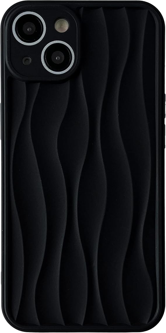 Caseative for iPhone 14 Pro Max Case,Water Ripple Pattern Wave Shape Compatible with iPhone Case (Black,iPhone 14 Pro Max)