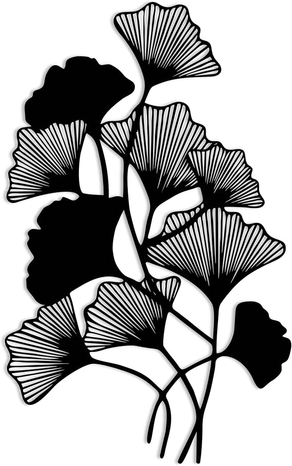 Slickss Metal Leaf Wall Decor - Ginkgo Leaf Wall Art, 14.5"x9"