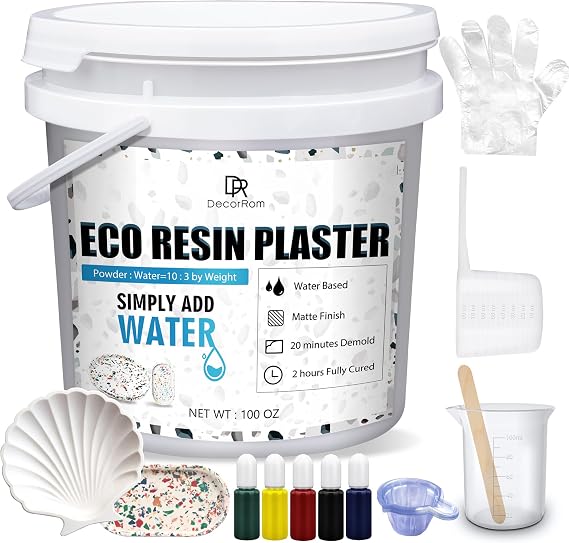 Eco Resin Casting Powder - 2800g Fast Cure Plaster of Paris Powder for Crafts, DIY & Home Art, 30 Min Demold, Easy Mix Water Activated, Eco-Friendly Casting Resin Powder for Beginners & Professionals