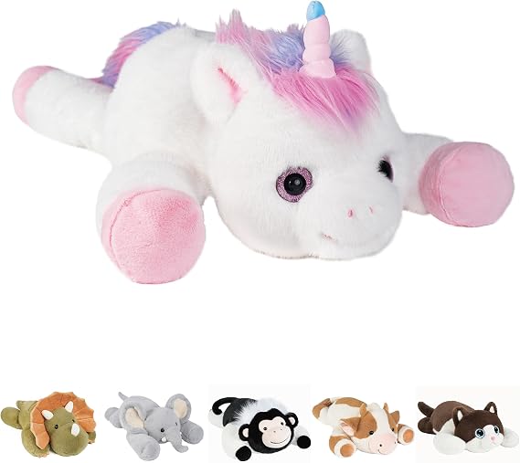 GILFWM 25" Weighted Stuffed Animals Pink Unicorn Plush 5lbs Gift Box Set