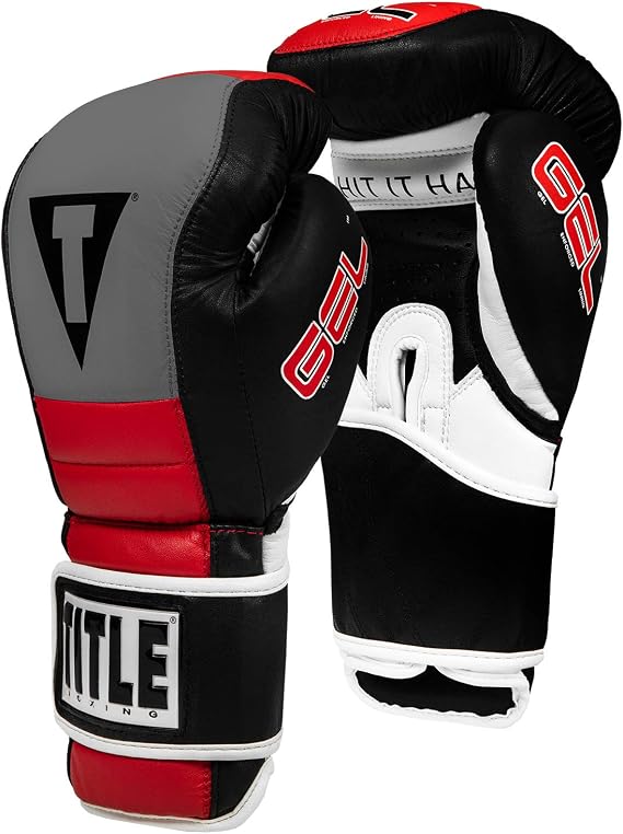 Title Gel Rush Bag Gloves, Black/Gray/Red, 14 oz
