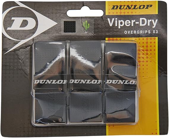 Dunlop Sports ViperDry Overgrip, 3-Pack, Black V17