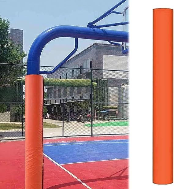 Orange Round Pole Padding Basketball Pole Pads - Fits 2" 2.5" 3" 3.5" 4" 4" 4.5" 5" 5.5" 6" 6.5" 7" 7.5" 8" 8.5" Poles, Basement Support Pole Wrap Column Cover(H-4ft/122cm,Dia-2.5"/6cm)