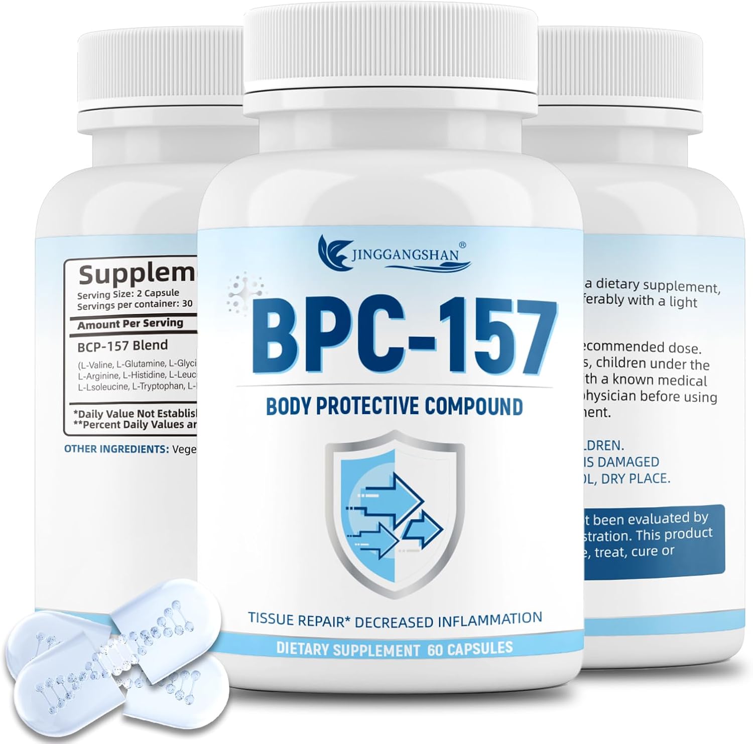 BPC 157 Peptide Capsules - New Protective Compound 157, Bpc-157 Pro 1000mcg, BPC 157 Capsules for Muscle Recovery & Tissue Repair, Non-GMO,Gluten Free Supplement 60 Capsules