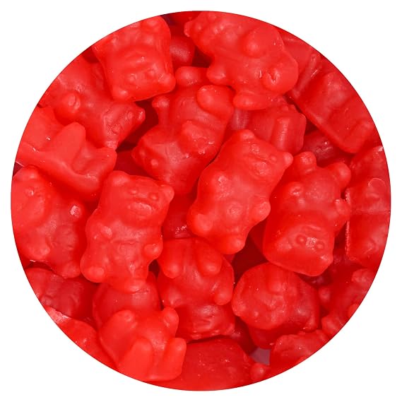 Juju Cinnamon Bears, 5 Pound Bulk Bag, Firm & Chewy Candy, Cinnamon Candy, Red Candy, The Hampton Candy Company