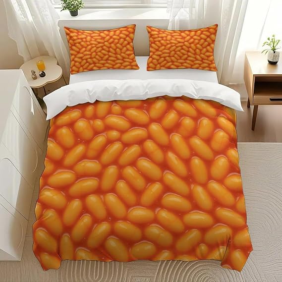 Bean Soup Bedding Comforter Sets Bedding Set 3 Pieces (1 Duvet Cover 2 Pillowcases) with Zipper Closure Lightweight