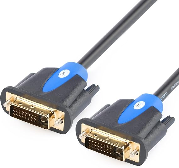 SHD DVI Cable 50Ft, 24+1 Male to Male Dual Link DVI-D Monitor Cable for PC HDTV Projector, Blue