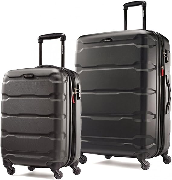 Samsonite Omni PC Hardside Expandable Luggage with Spinner Wheels, Black, 2-Piece Set (20/28)