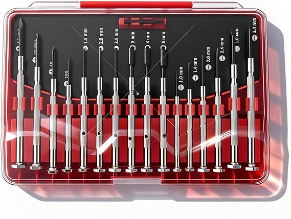 16 PCS Screwdriver Set with Different Size of Flathead,Torx Star, Small Screwdriver Set for Eyeglasses, Electronics, Watch, Toy, Jewelry, Computer Repair