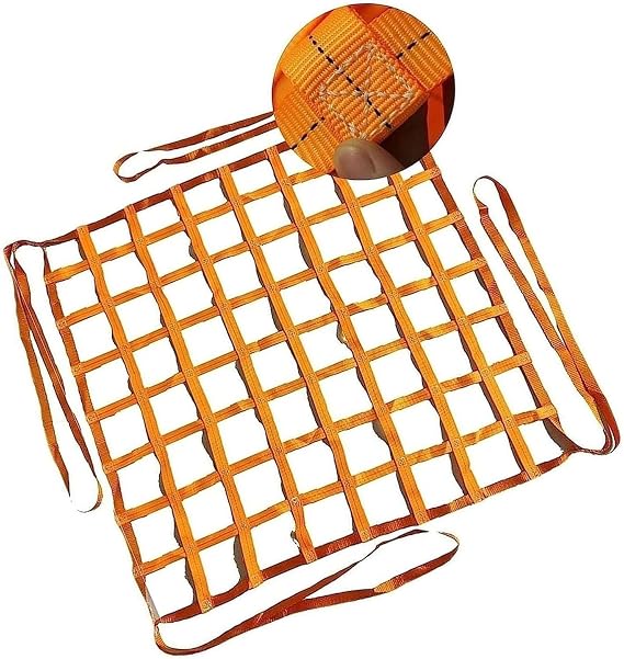 Cargo Hoisting Lifting Nets, Durable Elastic Cargo Net, Tear-Resistant Nylon Cargo Netting, Cargo Hoisting Lifting Net Polyester Multiple Sizes(3 X 3M/Mesh 15cm/Load 2.5t)