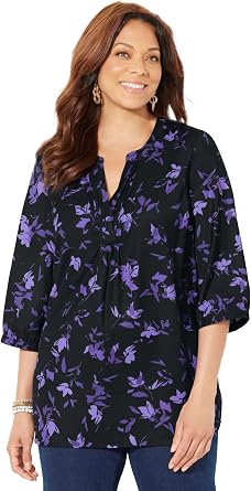 Catherines Women's Plus Size Muse Pintuck Tunic