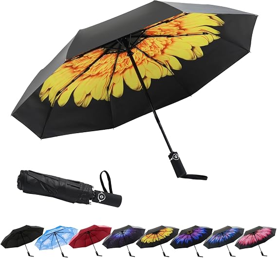 SY COMPACT Automatic Windproof Umbrellas Strong Umbrella in Rain and Sun for Women and Men