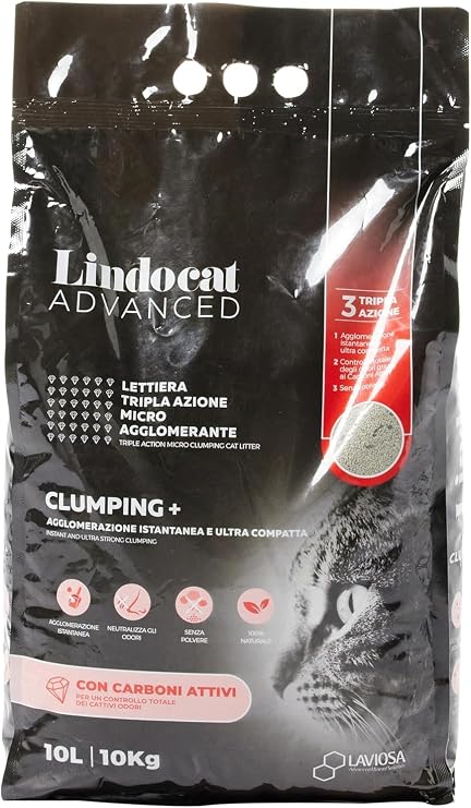Lindocat Advanced Clumping + Aktif Karbon Kedi Kumu 10 Litre