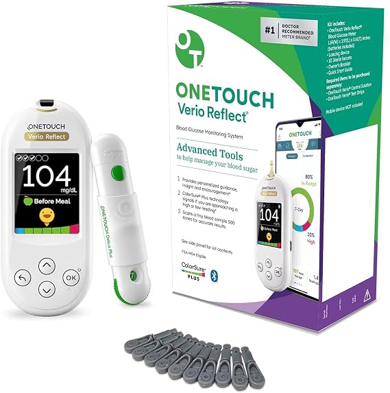OneTouch Verio Reflect Blood Glucose Meter Kit with Lancing Device