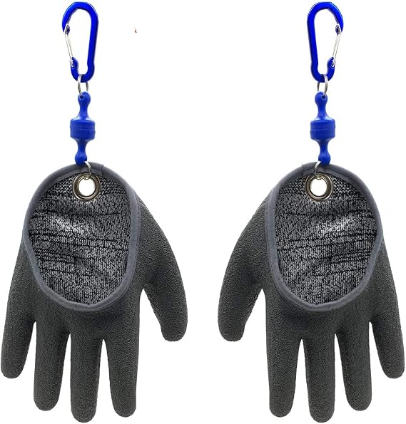 Inf-way Fishing Glove with Magnet Release, Fisherman Professional Catch Fish Gloves Cut&Puncture Resistant with Magnetic Hooks Hunting Glove