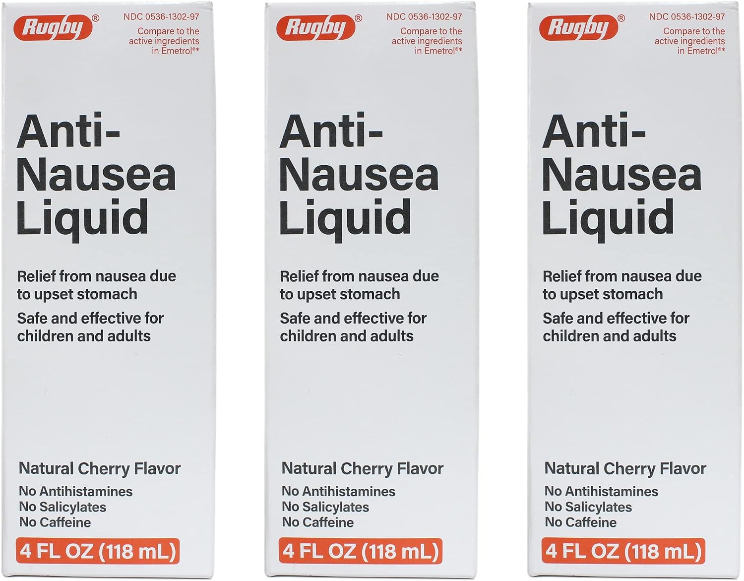 Formula EM Generic for Emetrol Nausea & Upset Stomach Relief Cherry Flavor 4 oz. Bottle Pack of 3 Total 12 oz
