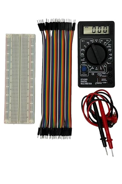Elektronik Set 830 Pin Breadboard, 40'lı Jumper Kablo ve Dijital Multimetre 9V Pil Dahil