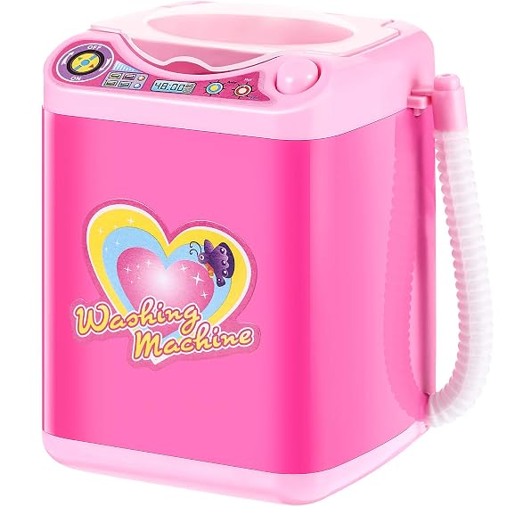 Hsei Mini Washing Machine for Makeup Brushes Sponges, Electric | Automatic Machine for Beauty Sponges, Plastic Mini Appliance Design, Easy Cosmetic Brush Tool Cleaning for Women