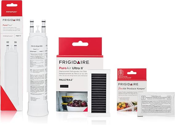 Frigidaire PurePour PWF-1TM FPPWFU01 + PureAir Ultra II PAULTRA2 + PureAir PK-1TM FRPAPKRF Water & Air Filter Combo