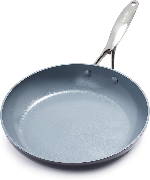 Greenpan Frying Pan, 10.2 inches 26 cm, IH Compatible, Valencia Pro Ceramic Coating, Non-Stick, Easy to Clean, Non-Stick, Non-Toxic Substances, Safe and Safe, Gray