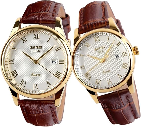 Pair Wristwatches, Couples, Popular, Men's, Women's, Set of Wristwatches, Classic, Black, Leather Strap, Waterproof, Luxury, Wedding, Anniversary, Gift, Mother's Day, Father's Day, Gift, Brand
