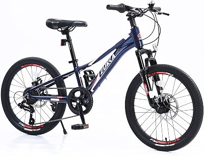ZUKKA Mountain Bike 2024 Inch Kids Bike 7 Speed Mountain Bike Suspension Fork Aluminum Frame Bicycle with Dual Disc Brake for Boys Girls, Multiple Colors