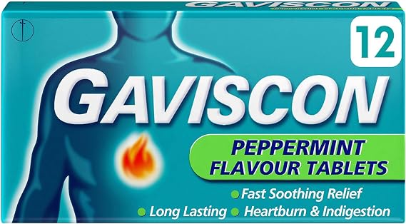 Gaviscon Peppermint Flavour Tablets 12 Chewable Tablets