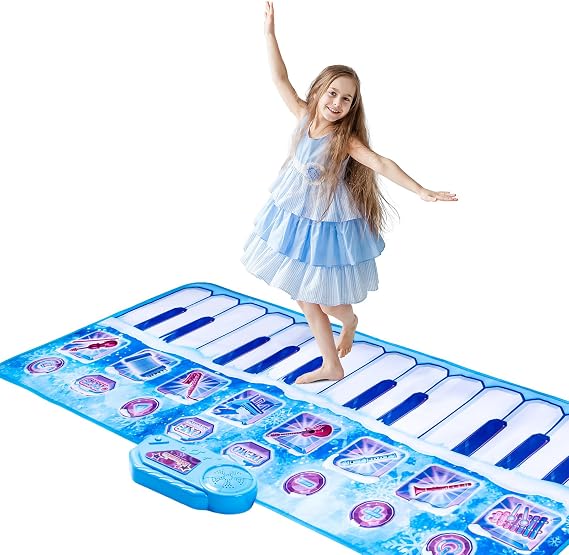 Lonfliness Piano Play Mat - 8 Instruments, 4 Play Modes, Volume Adjustable, 27.6x63in Floor Piano Mat, Ideal Gift for Dance Mat & Keyboard Mat Play Map