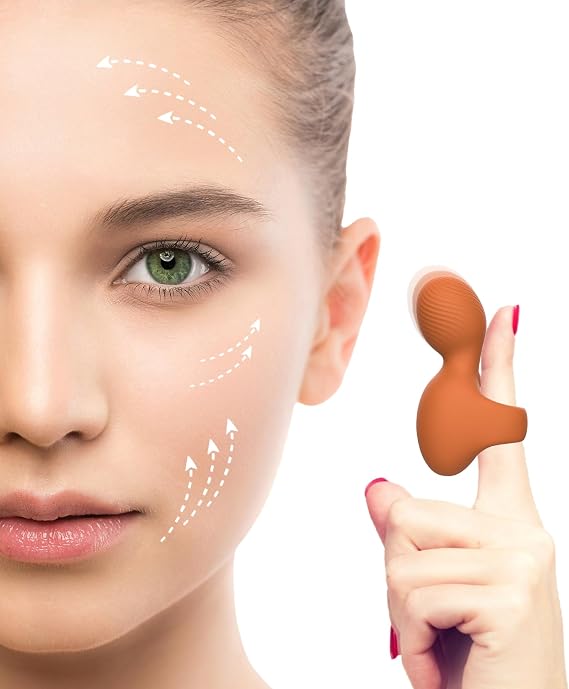 Multifunctional Portable Handheld Mini-Ring Face & Eye Massager - Brown