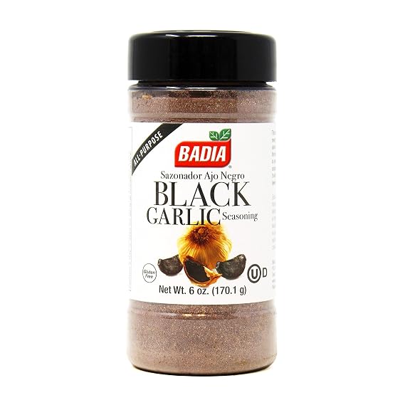 Badia Black Garlic Seasoning, 6 oz | Rich, Savory & Umami Flavor For Meats, Seafood and Vegetables