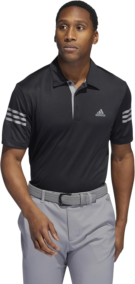 adidas Mens 3-Stripes Golf Polo Shirt T-Shirt