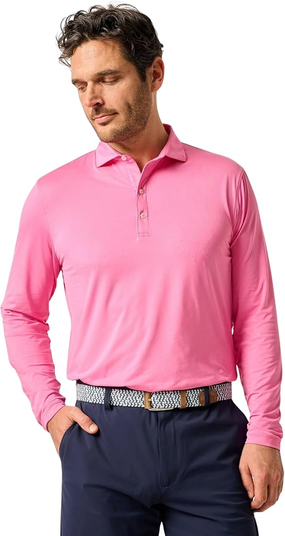 johnnie-O Swing Long Sleeve Polo | Men's Featherweight Performance Polo | UPF 50 | 4-Way Stretch | Moisture-Wicking