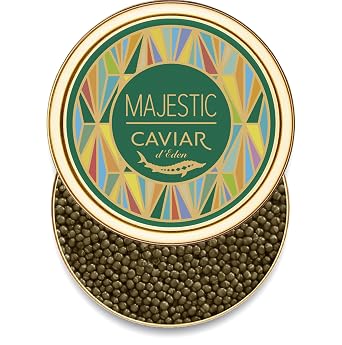 BESTSELLER Royal KALUGA Sturgeon Black Caviar - MAJESTIC Collection - 1.8 oz - (50g) - Classical Malossol Taste - Amur Sturgeon Black Roe [JANUARY 2026]