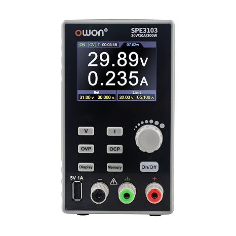 OWON Programmable DC Power Supply SPE6103 2.8" LCD Adjustable Lab 60V10A Voltage