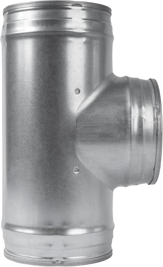 5'' Inch Duct Splitter to 90 Degree 5" Inch Branch for Exhaust Fan, Dryer Vent Hose - 3 Way Duct Hose Connector, T Shape, T Joint Metal, Ducting Adapter, 5x5x5 Splitter