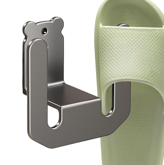 Wall Slipper Rack | No Drill Bathroom Slipper Holder - Hangable Shoe Rack Hook, Slipper Display Drying Rack for Dryer, Shoe Hangable Drying Hook for Bedroom