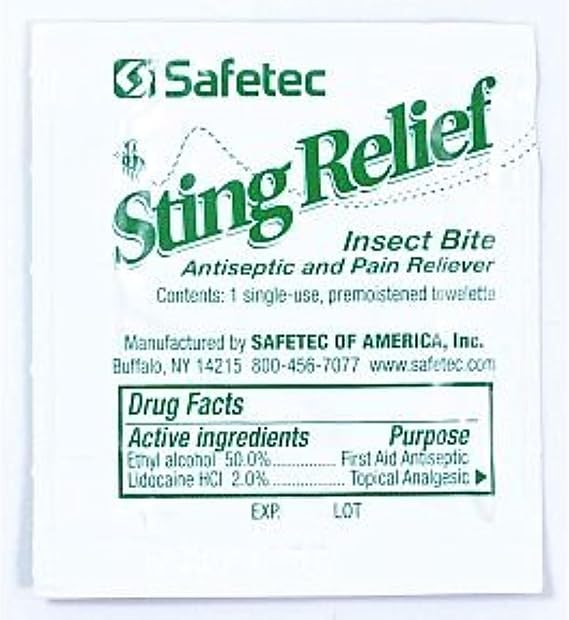 Safetec Sting Relief Wipe (48/Box)