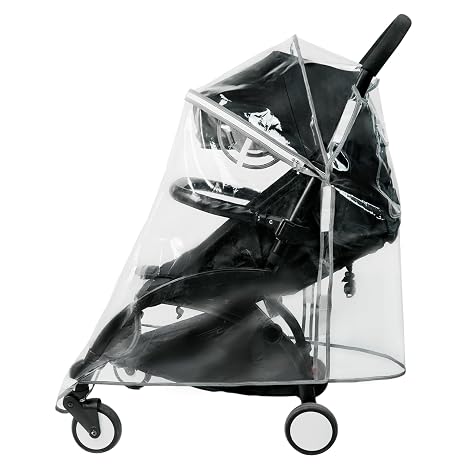 BBZYOYO Thickening Rain Cover for Pram Weather Shield with Waterproof Zip Opening Reflective Safety Edge Full Coverage Design Stroller Rain Cover Ideal for City Travels