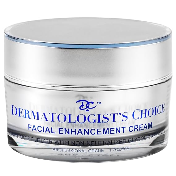 Dermatologist's Choice Daily Anti-Aging Facial Enhancement Cream With Non-Neutralized Glycolic Acid. Vitamin C, and Superoxide Dismutase