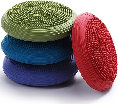 Libima 4 Pcs Wiggle Seat Inflated Wobble Cushion for Sensory Kid 13 Inches Balance Disc Flexible Seating for Classroom Sensory Pad for Chair Wiggle Cushion