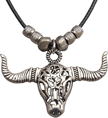 GelConnie Boho Necklaces for Women Vintage Silver Circles Long Pendant Necklace Cowgirl Sweater Necklace Adjustable Leather Choker Necklace for Women